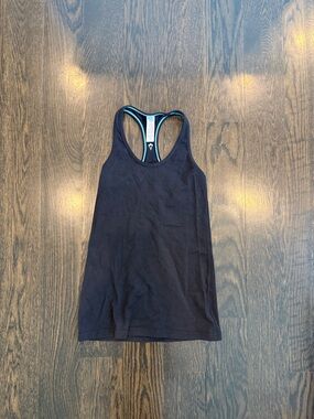Ivivva Black Racerback Tank with Teal Trim